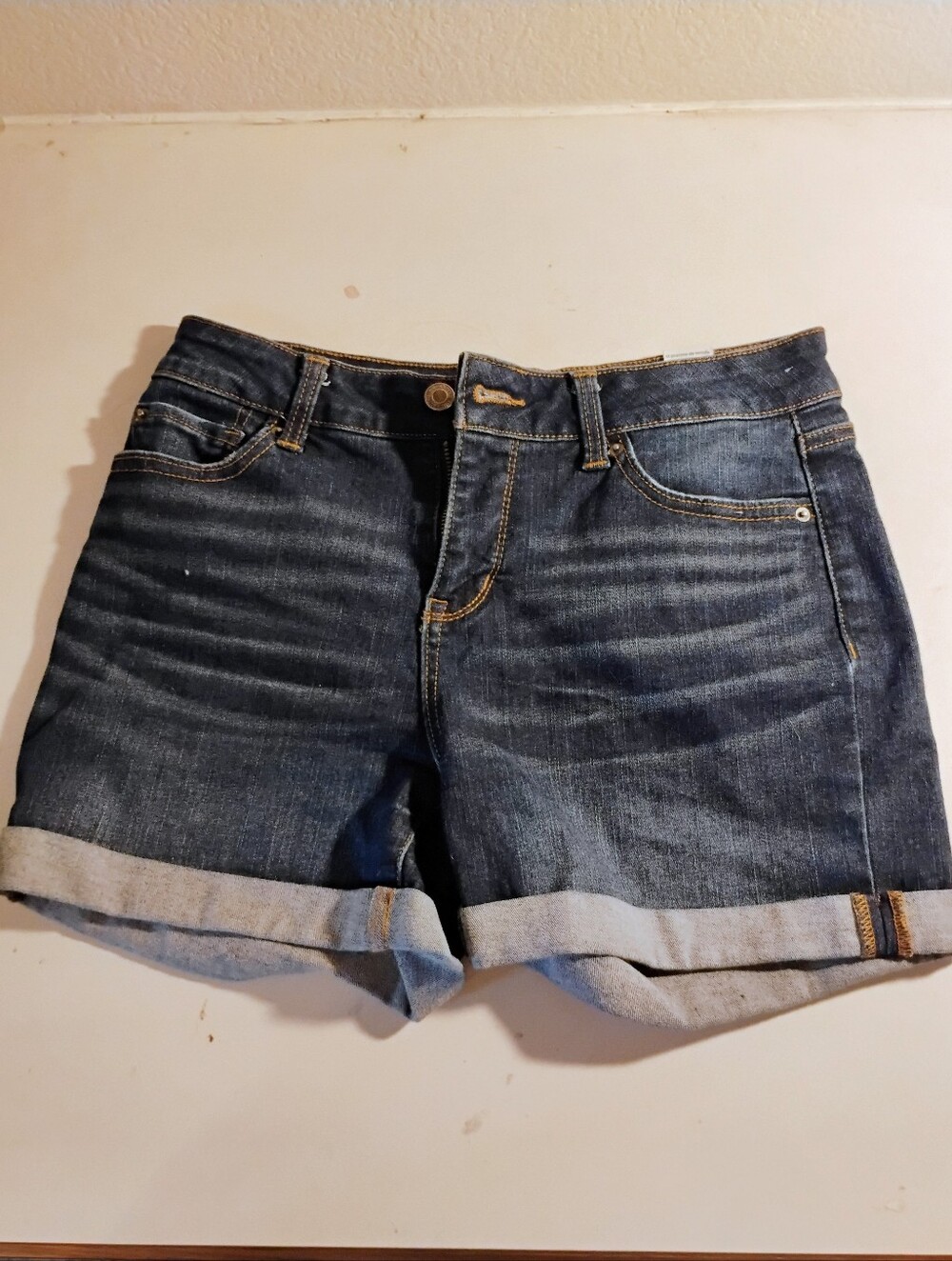 wild fable Dark Blue Rolled Hem Denim Shorts